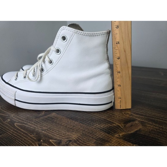CONVERSE Chuck Taylor All Star Women's 8.5 Lift Platform Leather High-Top Shoes - Picture 10 of 16